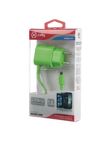 Celly TCMICROG Caricabatterie per dispositivi mobili Telefono cellulare Verde AC Interno