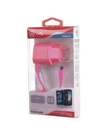 Celly TCMICROP Caricabatterie per dispositivi mobili Telefono cellulare Rosa AC Interno