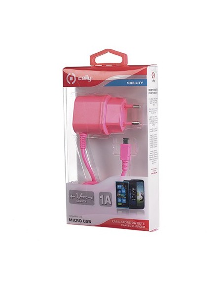 Celly TCMICROP Caricabatterie per dispositivi mobili Telefono cellulare Rosa AC Interno