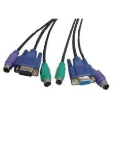 Nilox KVM 2m 2x MD6 + HDB15 cavo per tastiera, video e mouse Nero