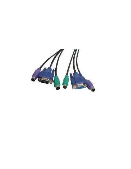 Nilox KVM 2m 2x MD6 + HDB15 cavo per tastiera, video e mouse Nero