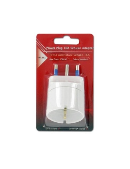 Nilox 07NXAD0000005 adattatore per inversione del genere dei cavi CEI 23-16 VII (16A 250V )M CEE 7 4 (16A 250V) F Bianco