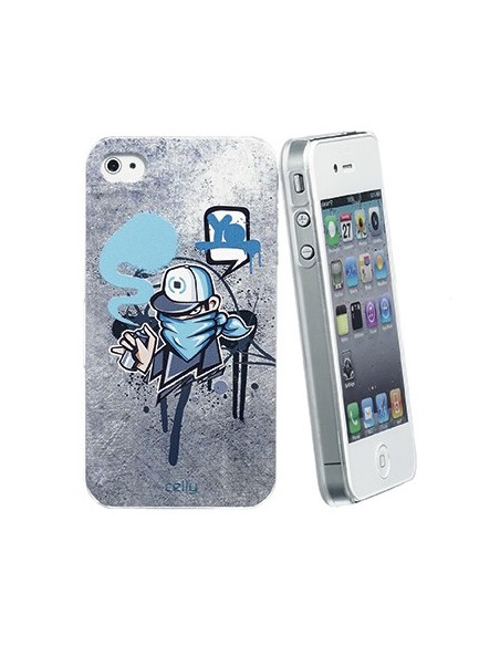 Celly GRBIP402 custodia per cellulare Cover Blu, Argento