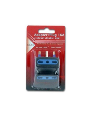 Nilox ADATTATORE 16A 3 BIPASSO NERO CEI 23-16 VII