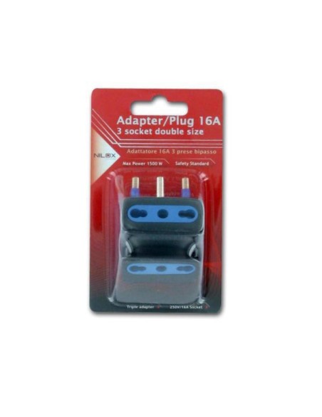 Nilox ADATTATORE 16A 3 BIPASSO NERO CEI 23-16 VII