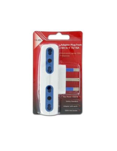 Nilox ADATTATORE 16A 4 BIPASSO BIANCO CEI 23-16 VII