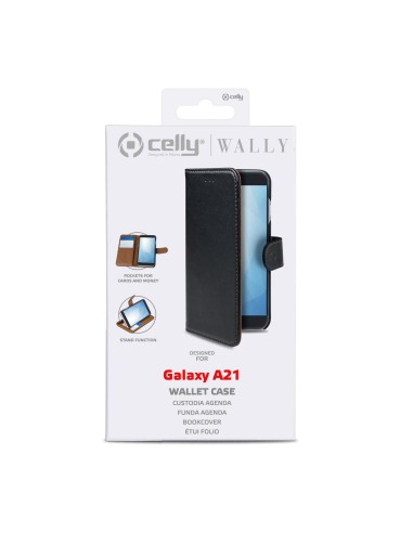 Celly Wally custodia per cellulare 16,5 cm (6.5") Custodia a libro Nero, Marrone