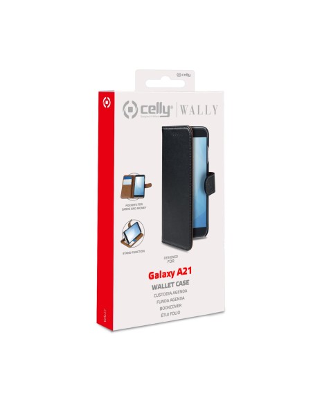 Celly Wally custodia per cellulare 16,5 cm (6.5") Custodia a libro Nero, Marrone
