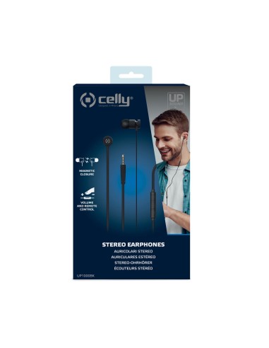 Celly UP1000 Auricolare Cablato In-ear Musica e Chiamate Nero