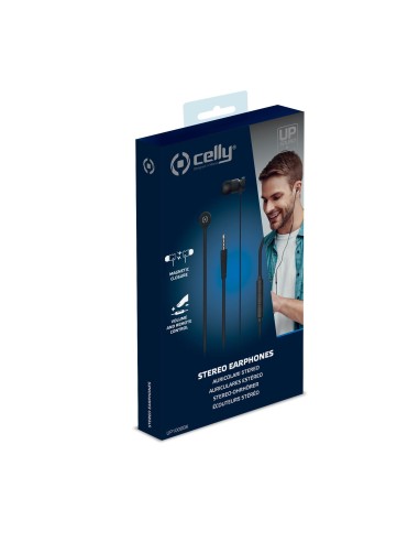 Celly UP1000 Auricolare Cablato In-ear Musica e Chiamate Nero