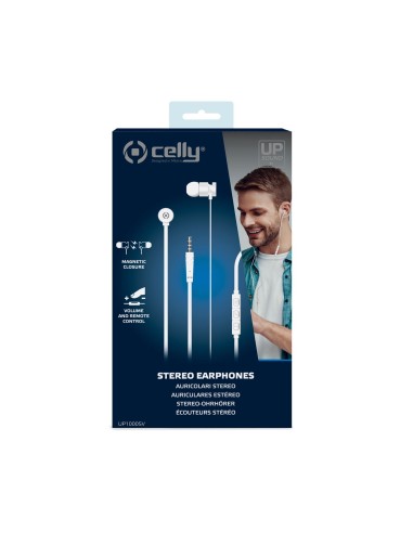 Celly UP1000 Auricolare Cablato In-ear Musica e Chiamate Argento