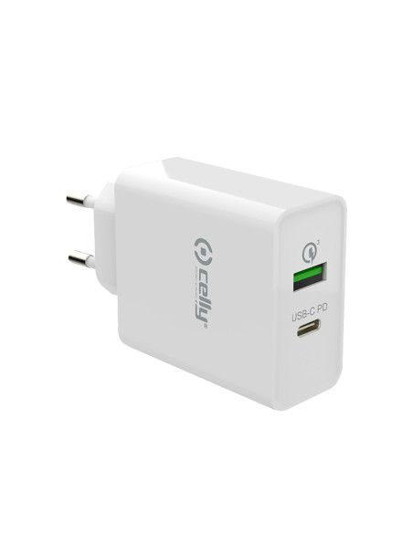 Celly TCUSBC18WWH Caricabatterie per dispositivi mobili Universale Bianco AC Interno