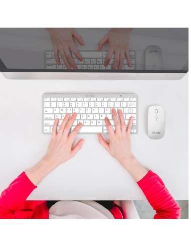 Celly SWKEYBMOUSE tastiera Mouse incluso Universale RF Wireless QWERTY Inglese Argento