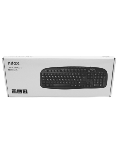 Nilox TECLADO MULTIMEDIA USB ESPANOL tastiera Mouse incluso Universale QWERTY Spagnolo Nero