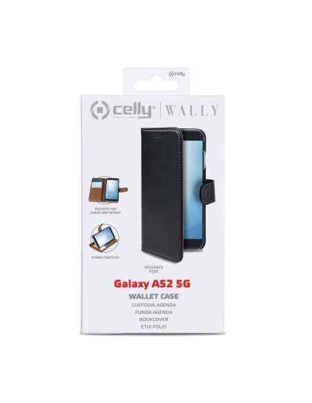 Celly WALLY947 custodia per cellulare 16,5 cm (6.5") Custodia a borsellino Nero