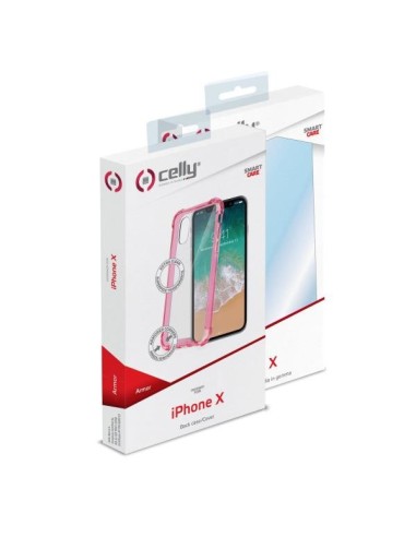 Celly Armor custodia per cellulare 14,7 cm (5.8") Cover Rosa, Trasparente