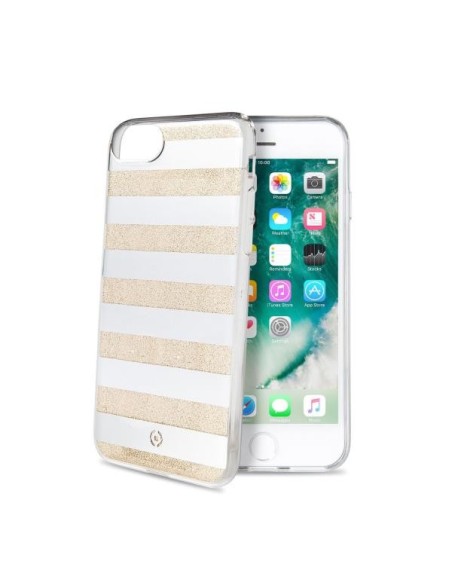 Celly STRIPES800GD custodia per cellulare 11,9 cm (4.7") Cover Oro, Bianco Celly STRIPES800GD custodia per cellulare 11,9 cm (4.7") Cover Oro, Bianco
