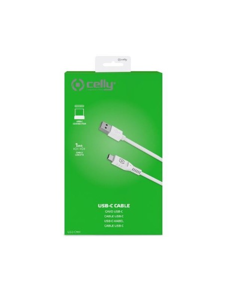 Celly USB-CWH cavo USB 1 m USB A USB C Bianco