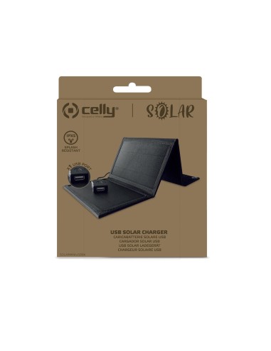 Celly SOLARMINIUSBBK Caricabatterie per dispositivi mobili Universale Nero Solare Esterno