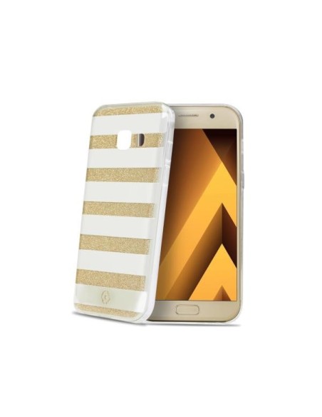 Celly STRIPES643GD custodia per cellulare 11,9 cm (4.7") Cover Oro, Trasparente Celly STRIPES643GD custodia per cellulare 11,9 cm (4.7") Cover Oro, Trasparente