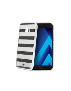 Celly STRIPES643BK custodia per cellulare 11,9 cm (4.7") Cover Nero, Argento