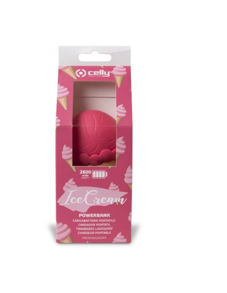 Celly Ice Cream Ioni di Litio 2600 mAh Marrone, Rosa
