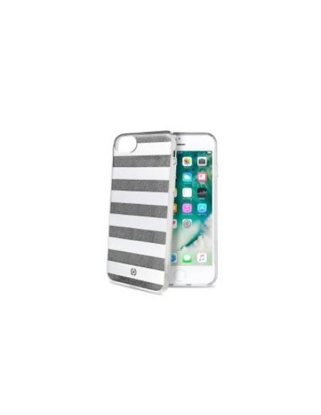 Celly STRIPES800BK custodia per cellulare 11,9 cm (4.7") Cover a guscio Nero, Bianco Celly STRIPES800BK custodia per cellulare 11,9 cm (4.7") Cover a guscio Nero, Bianco