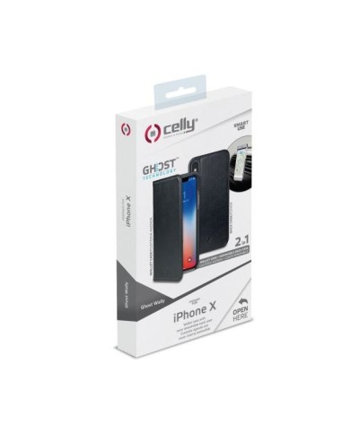 Celly GHOSTWALLY900BK custodia per cellulare 14,9 cm (5.85") Custodia a libro Nero