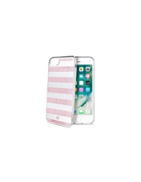 Celly STRIPES800PK custodia per cellulare 11,9 cm (4.7") Cover a guscio Rosa, Bianco Celly STRIPES800PK custodia per cellulare 11,9 cm (4.7") Cover a guscio Rosa, Bianco