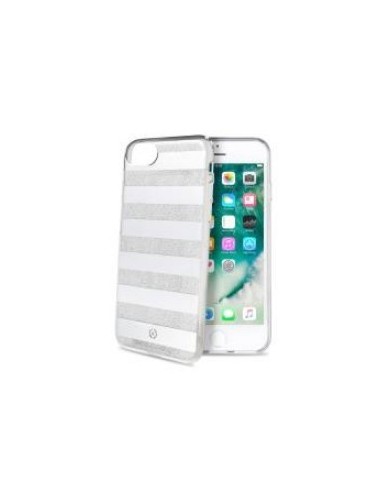 Celly STRIPES800PK custodia per cellulare 11,9 cm (4.7") Cover a guscio Rosa, Bianco