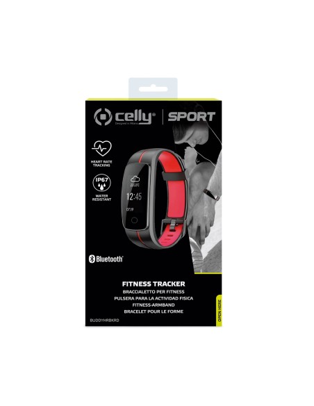 Celly BUDDYHRBKRD rilevatore di attività Tracciatore di attività da braccio IP67 Nero, Rosso