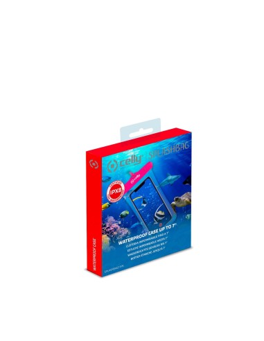Celly SPLASHBAG21PK astuccio impermeabile Rosa, Trasparente
