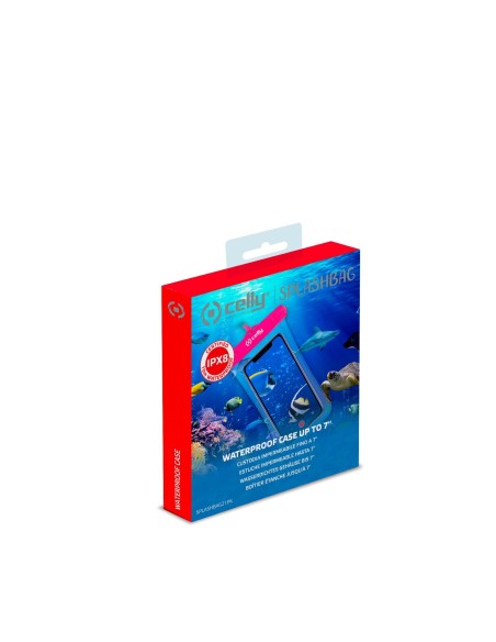 Celly SPLASHBAG21PK astuccio impermeabile Rosa, Trasparente