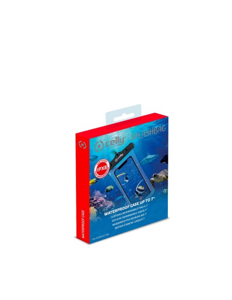 Celly SPLASHBAG21BK astuccio impermeabile Trasparente, Nero