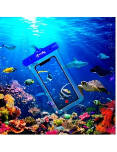 Celly SPLASHBAG21BL astuccio impermeabile Blu, Trasparente