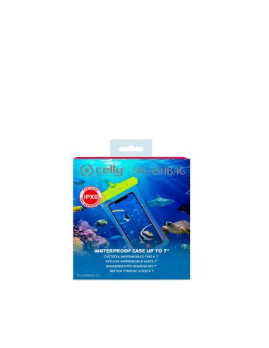 Celly SPLASHBAG21YL astuccio impermeabile Trasparente, Giallo