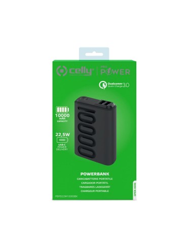 Celly PD22W Ioni di Litio 10000 mAh Nero