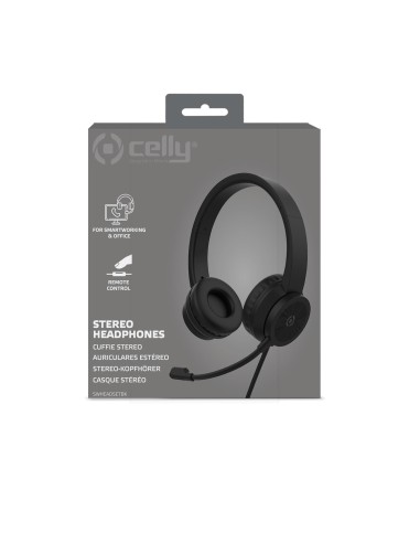Celly SWHeadset Auricolare Cablato A Padiglione Musica e Chiamate Nero