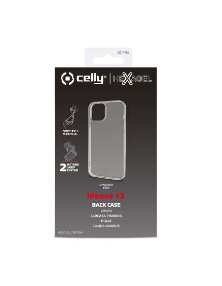 Celly HEXAGEL iPhone 13 custodia per cellulare 15,5 cm (6.1") Cover Trasparente Celly HEXAGEL iPhone 13 custodia per cellulare 15,5 cm (6.1") Cover Trasparente