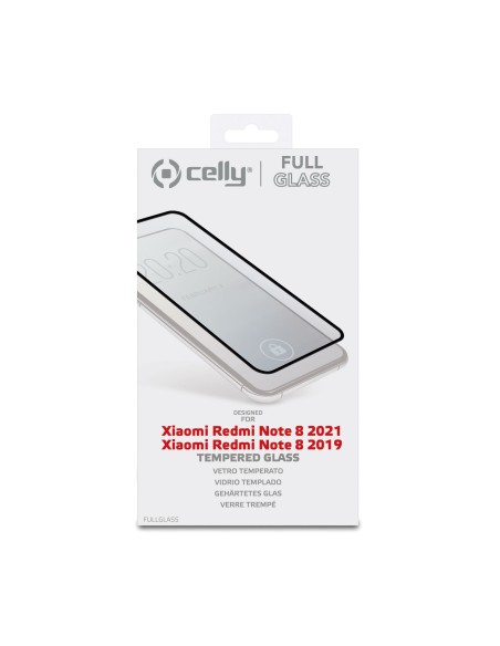 Celly FULL GLASS Xiaomi Redmi Note 8 2021 Redmi Note 8 2019 Pellicola proteggischermo trasparente 1 pz