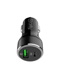 Celly CCUSBCQC30BK Caricabatterie per dispositivi mobili Nero USB Ricarica rapida Auto 2