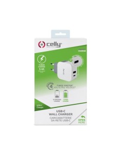 Celly TCTYPECUSBWH Caricabatterie per dispositivi mobili Universale Bianco AC Interno 2