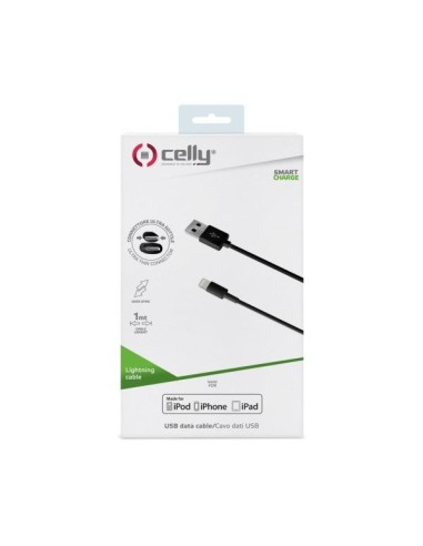Celly USBLIGHTBK cavo Lightning 1 m Nero