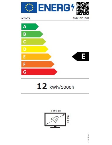 Nilox NXM19FHD01 Monitor PC 47 cm (18.5") 1366 x 768 Pixel Nero