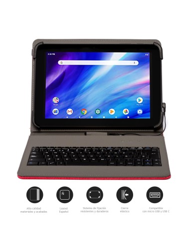 Nilox NXFU002 custodia per tablet 26,5 cm (10.4") Custodia a fondina Rosso