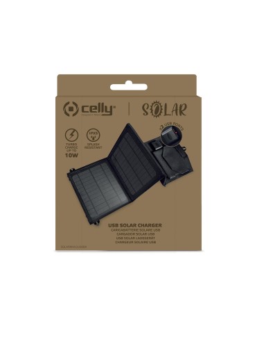 Celly SOLARMAX2USBBK Caricabatterie per dispositivi mobili Universale Nero Solare Esterno