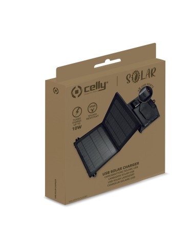 Celly SOLARMAX2USBBK Caricabatterie per dispositivi mobili Universale Nero Solare Esterno