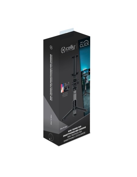 Celly CLICKTRIMINIBK treppiede Smartphone fotocamera di azione 3 gamba gambe Nero