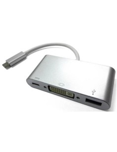 Nilox USB Type-C - DVI-I USB Type-C USB 3.0 M F adattatore grafico USB Argento