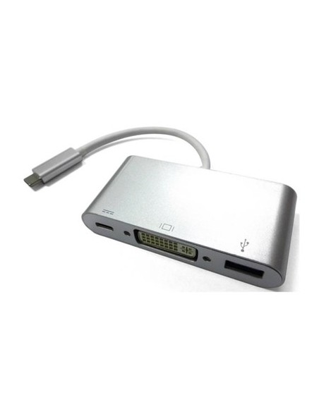 Nilox USB Type-C - DVI-I USB Type-C USB 3.0 M F adattatore grafico USB Argento